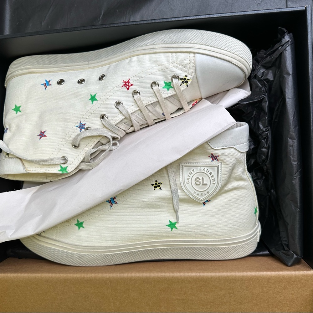 Saint Laurent Cream Chuck Style Sneakers size 44